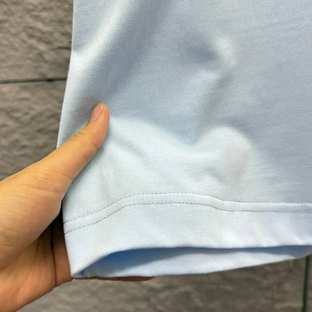 P150 Polo* Ralph Lauren 2025 spring and summer new style Classic pony embroidery Customized double yarn plain cotton fabric Short-sleeved T-shirt Uniform for men and women Color: black white light pink light blue Size: S (90-130 pounds) M (120-150 pounds) L (140-165 pounds) XL (160-180 pounds) XXL (180-210 pounds)